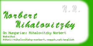 norbert mihalovitzky business card